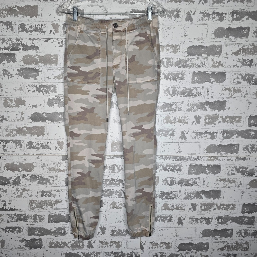 American Eagle Jogger Pants Womens 6 Reg Multicolor Camo Stretch Waist Ankle Zip